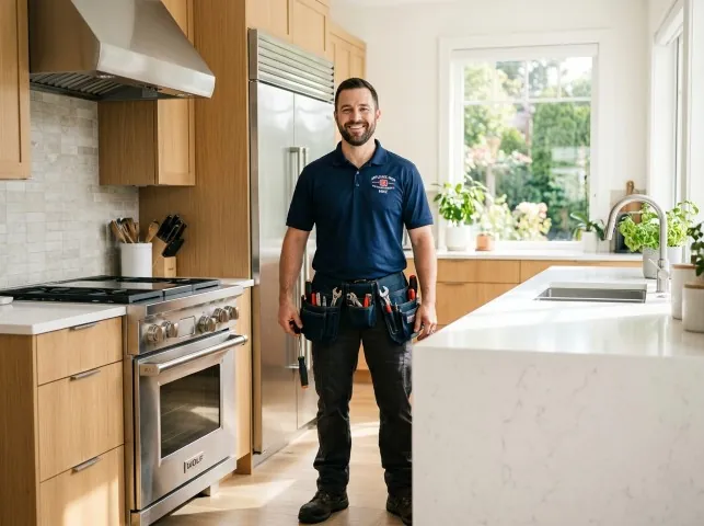 Appliance Repair Hero technician in a Azusa, CA kitchen after an appliance repair